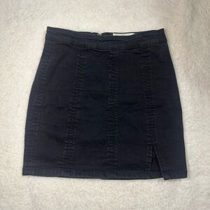 Classic Black Denim Skirt
